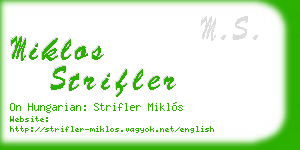 miklos strifler business card