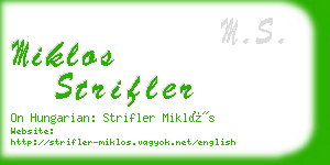 miklos strifler business card